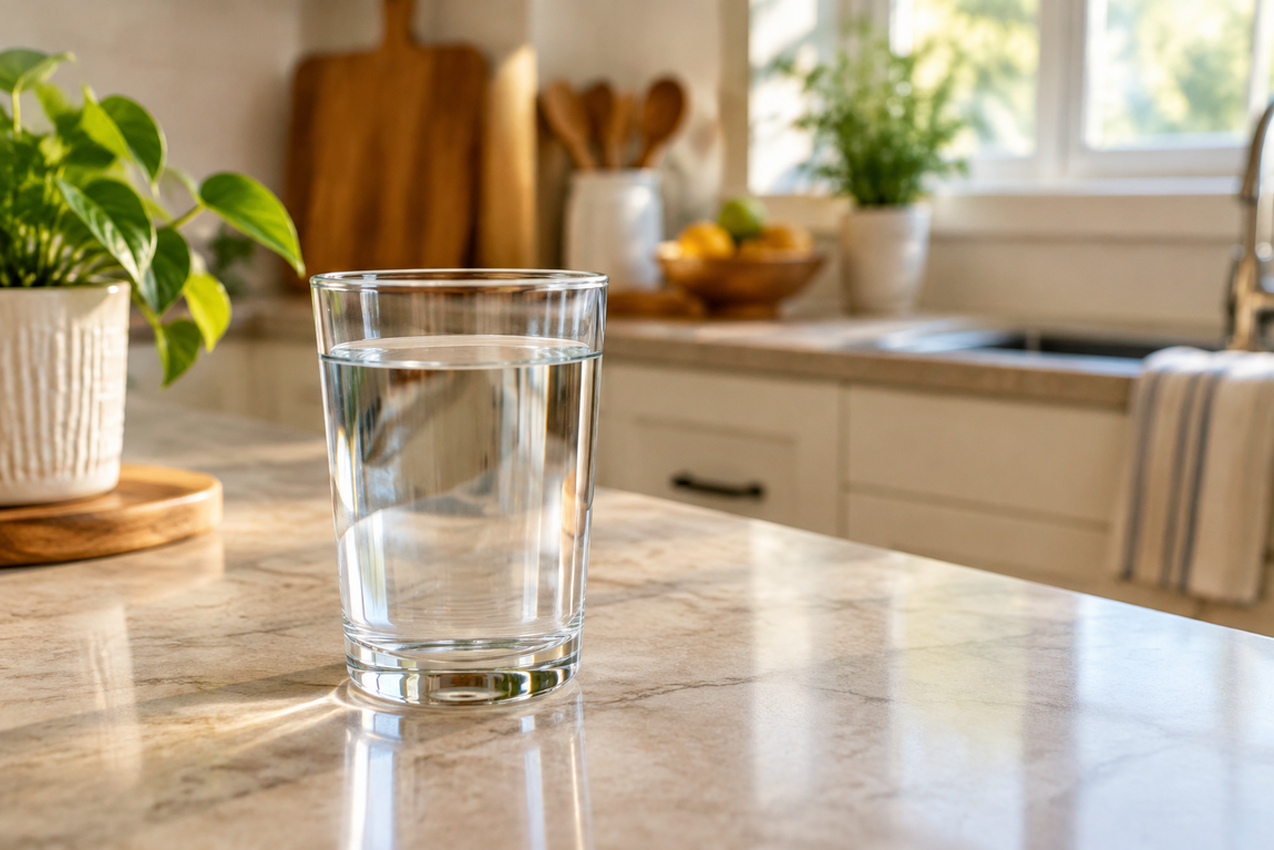 glass of water barium